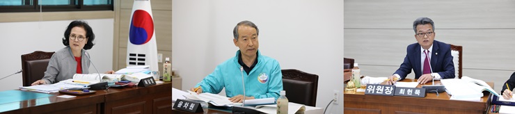  허남영 의원, 윤차원 의원, 최헌묵 위원장(왼쪽부터)