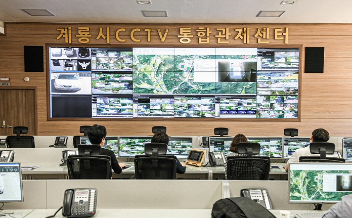 계룡시 CCTV 통합관제센터 내부 모습